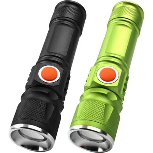 Mini USB Rechargeable Telescopic Zoomable T6 LED Bright Flashlight Outdoor Lamp
