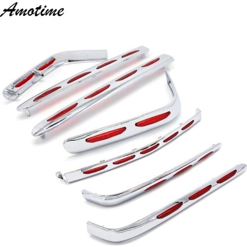 Motorcycle Chrome Fairing Saddlebag Light Accents Fit Honda Goldwing 1800 GL1800 2001-2011 02 03 04 05 06 07 08 09 10 Left righ