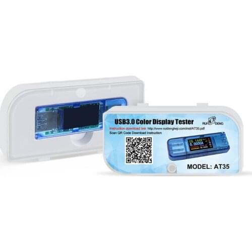 AT35 USB 3.0 LCD Multimeter Voltmeter Ammeter Current Meter Power Bank Tester