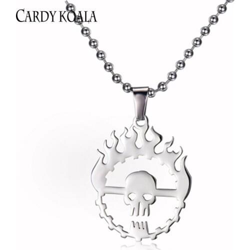 Cardy Koala Mens Necklace Pendant Film Design - Skull Design Stainless Steel Silver Necklace Pendant Fashion Jewelry