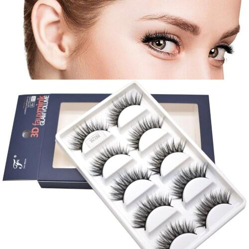 Eeka Hair NEW YORK 3D Mink Eyelashes Set 5 Pairs USA Long Thick Natural Hot Style Eyelash Full Volum Silk C Curl Eyelashes