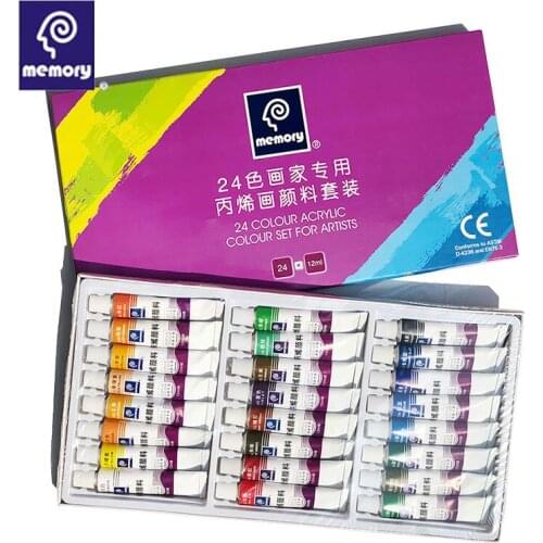 12/18/24 Colors Acrylic Paint Set DIY Water-resistant Tube Nail Glass Wall Acrylic Painting Fabric Paint Drawing Tools 12ml