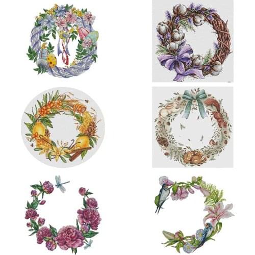 Garland series patterns counted 11CT 14CT 18CT Cross Stitch Set DIY Chinese Cross-stitch Kits Embroidery Needlework Home Decor