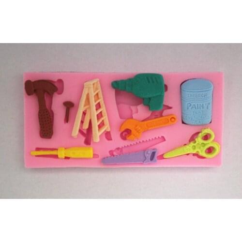 New Shear hammer tools series shape fondant molds candle molds chocolate moulds, bake wareFM076