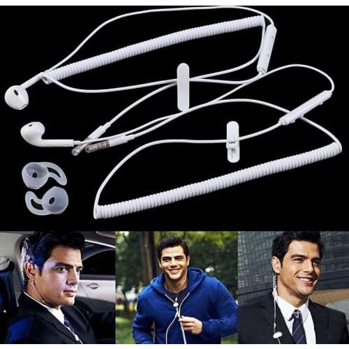 3.5mm Single Side Earphone In Ear Earbud Headset W/ Microphone Volume Control