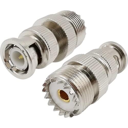 1PCS BNC Male to UHF SO-239 SO239 Female RF Coaxial Adapter BNC Plug to UHF Jack SO239 RF Connector for Radio Antenna