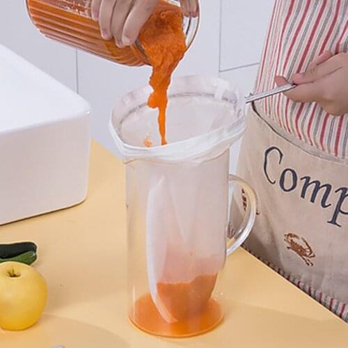 Food Nut Milk Tea Fruit Juice Coffee Wine Nylon Mesh Filter Bag+Stainless Steel Ring Net Strain Herb Liquid Strainer B