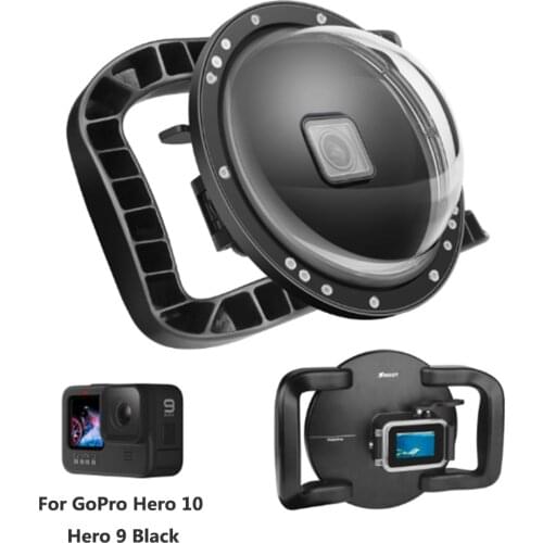 Underwater Diving Dome Port for GoPro Hero 9 Dual Handle Trigger Underwater Waterproof Case Lens Cover