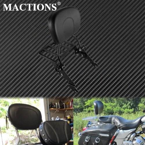 Adjustable Motorcycle Passenger Backrest Sissy Bar Luggage Rack Black For Harley Touring Road Glide FLTR FLHX FLHT 2014-2019