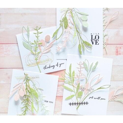 Mmao Crafts Metal Steel Cutting Dies New Leaf branch decoration Stencil For DIY Scrapbooking Paper/photo Cards Embossing Dies