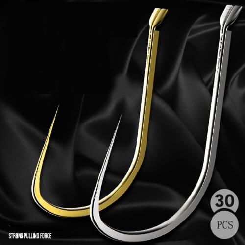 30 PCS Fishing Hooks High carbon steel Bait Fish Hook Set High quality barbed fishing hooks stainless steel Fishing Accessories