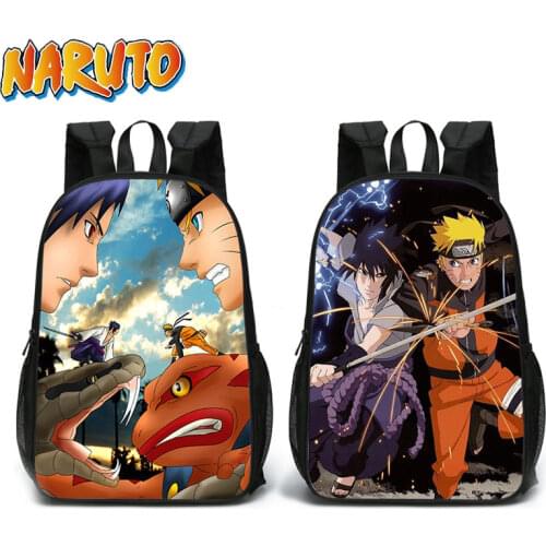 New Naruto Uzumaki Fashion Double Sided Backpack Kids Cartoon Anime School Bags Boys Girls Teens Bagpacks