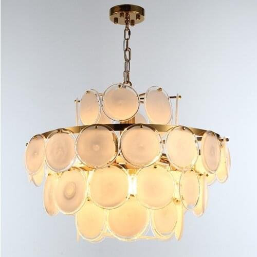 Northern Europe Post Modern Living Room Wind Chimes Prototype Room Art Disk Shell Glazed Tablet Chandelier