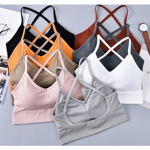 Sport Bras Women Cross Strap Beauty Back Underwear Sexy Push Up Running Fitness Sport Bra Top Breathable Quick Dry Gym Top