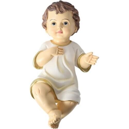 Resin Religious Nativity Figurine Little Baby Jesus Statue Ornament Christ Craft Home Decoration Gifts
