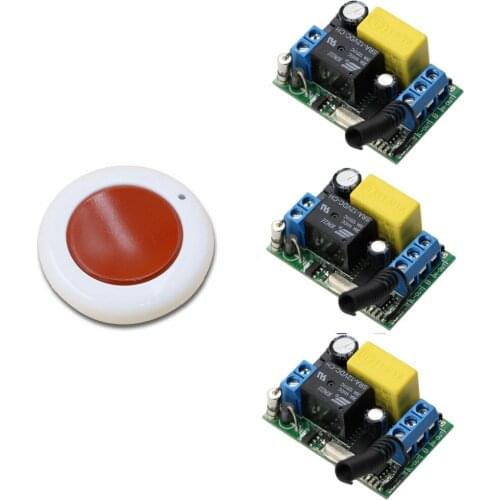 Universal 433Mhz Wireless Remote Control Switch System 1CH 10A Relay AC 220V Receiver + Transmitter Learning Code