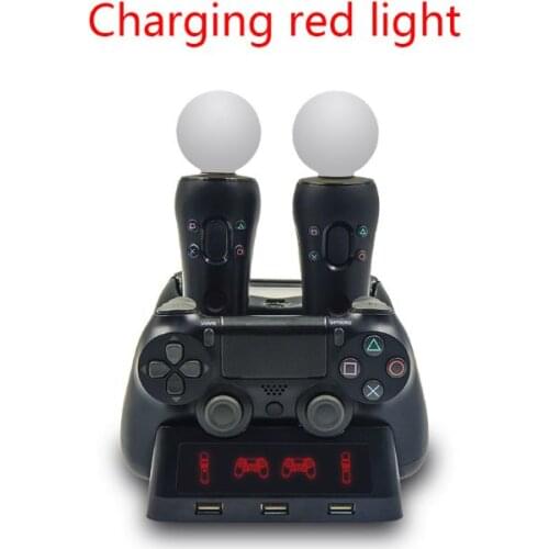 Charging Dock Station Charger Cradle USB Charger Stand Holder for playstation 4 PS4 Slim Pro PS VR PS Move Accessories