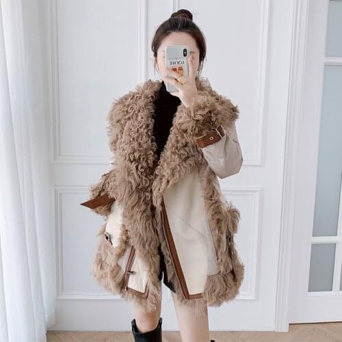 90% White Duck Down Genuine Wool Fur Coat High Street Female Jacket Autumn Winter 2020 Womens Clothing Casaco Feminino Zjt1427
