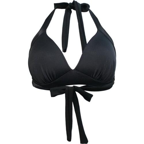 Women Swimwear Cute Bikini Tops Double Material Halter Vintage Bikini Sets Plus Size Bathing Suits Bandage Swimsuits Wholesale