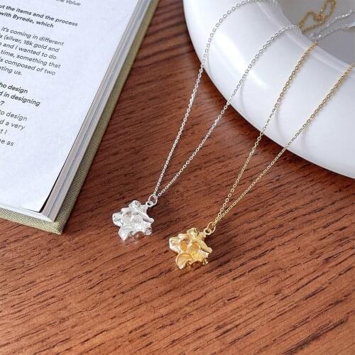 MLKENLY Luxury Alien Flower Shaped Pendant Necklace For Women 925 sterling silver summer party Jewelry