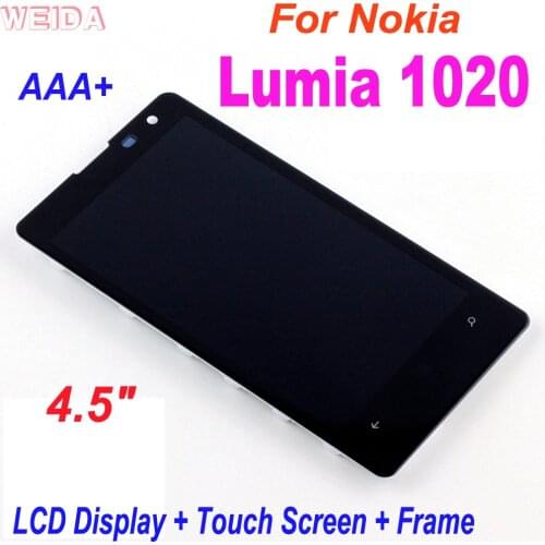 4.5" AAA+ LCD For Nokia Lumia 1020 LCD Display Touch Screen Digitizer Assembly With Frame Replacement Parts