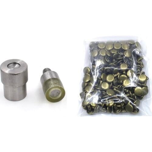 100sets Metal rivets + molds)5mm-15mm Rivet installation Tool Rivets die Button moulds nail Sewing repair tools Button machine