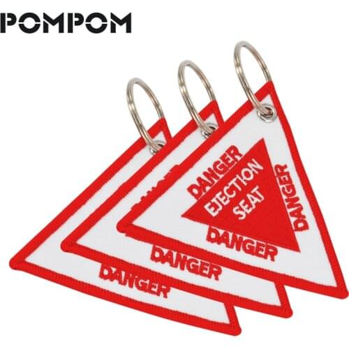 3 PCS/LOT Fashion Key Chain Ring Embroidery Key Tags OEM Keychain for Men Bijoux Triangle Ejection Seat 9CM Motorcycles and Cars