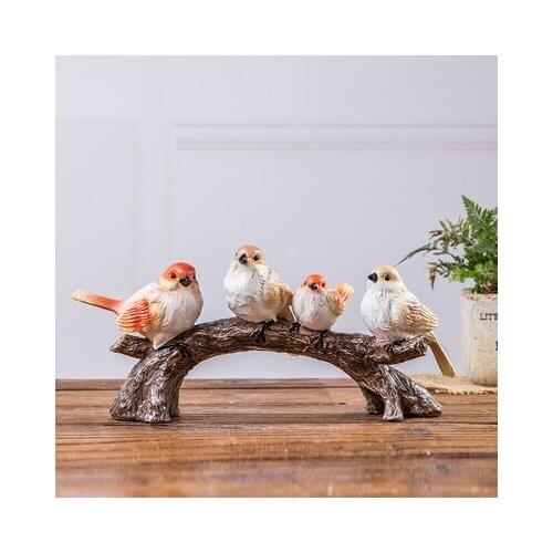 American bird living room decoration simulation branch tree branches bird crafts handicraft resin animal creative small ornament