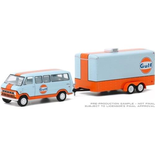 GreenLight Car 1:64 1972 Gulf Oil Ford Club truck trailer Collection Metal Die-cast Simulation Model Cars Toys