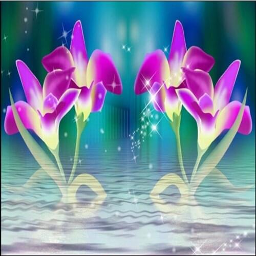 Beibehang custom wallpapers Dream Lily 3D living room TV background wall decoration painting papel de parede para sala estar