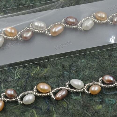 Wholesale handmade genuine freshwater pearl bracelets lobster clasp free shipping