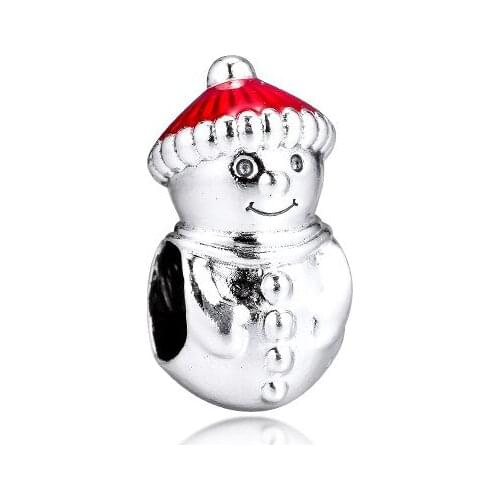 CKK 925 Sterling Silver Beads Snowman & Christmas Hat Charms Fit Pandora Bracelet Women DIY Jewelry Making Wholesale