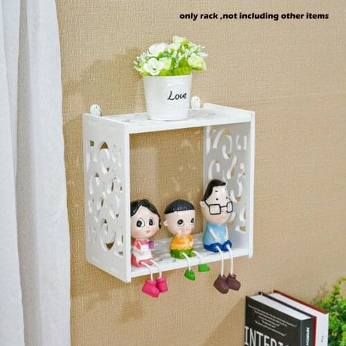 Natural Style Wooden Storage Rack Holder Wall Mounted Shelf Home Living Room Bedroom Decoration Ornament White Nordic Vintage