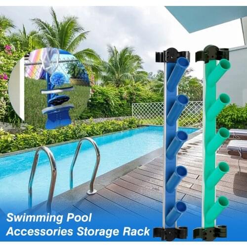 Swimming Pool Accessories Holder Space-saving Storage Rack Swimming Pool Cleaning Supplies Storage Rack Pool Maintenance Tool
