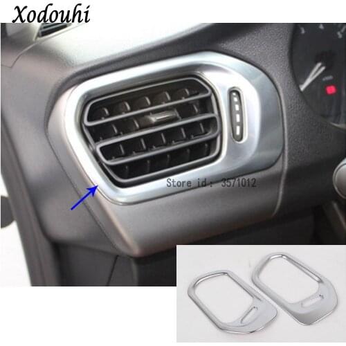 For Peugeot 301 2014 2015 2016 2017 car detector trim ABS chrome front left+right Air conditioning Outlet Vent frame parts 2pcs