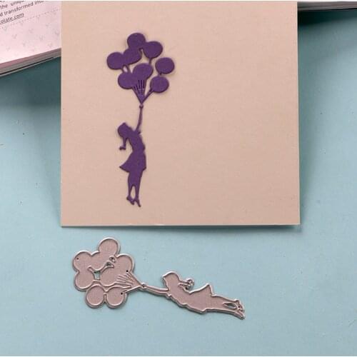 DUOFEN METAL CUTTING DIES balloon girl kids cutout lace hollow embossing stencil DIY Scrapbook Paper Album 2019 new