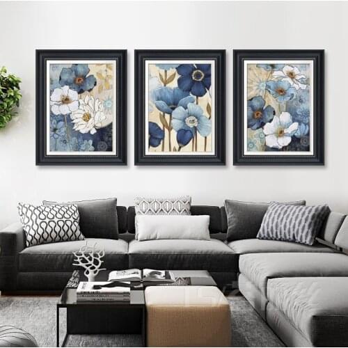 EECAMAIL American Style Country Living Room Diamond Painting Bedroom Restaurant Triple Flower Cross Stitch 2019 New Diamond