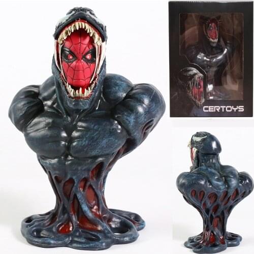 Disney The Amazing Spiderman Venom Carnage Bust Marvel Anime Action Figure 16cm Toy Collection Model Statue Decor Xmas Gift
