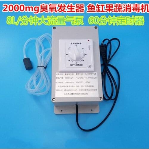 2000mg Ozone Generator (220v 8L) Plus Timer, Vegetable Washing and Disinfecting Machine, Fruit and Vegetable Fish Tank