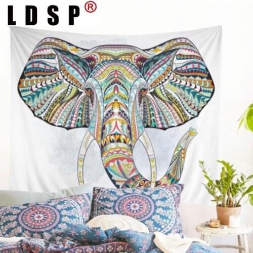 LDSP Tapestry Wall Hanging Elephant Mandala Landscape Fabric Mural Background Cloth Wall Rugs Towel Beach Fabric Blanket Decor