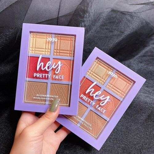 Face Highlighter Bronzer Palette Makeup Blusher Palette Face Blush Contour Highlight Powder Illuminator Nose Hair Shadow