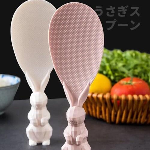 Wheat Straw Spoon Stand Up Rabbit Rice Shovel Rice Cooker Rice Spoon Creative Non-stick Cartoon Rice Spoon Kitchen Cooking Tools