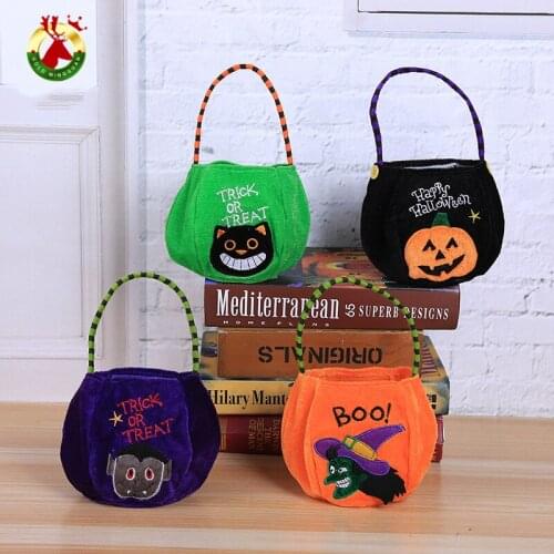 Creative Halloween Candy Gift Bag Pumpkin Treat Bag Kids Children Trick Or Treat Gift Carrying Bag Halloween Festival Supplie