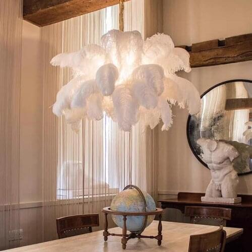 Chandelier post modern feather lamp room living room bedroom all copper lighting simple dining room ceiling warm and creative