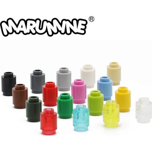Marumine 1x1 Round Cylinder Bricks 100PCS Technic Changeover Catch Parts 3062 30068 Assemble Particles Building Blocks