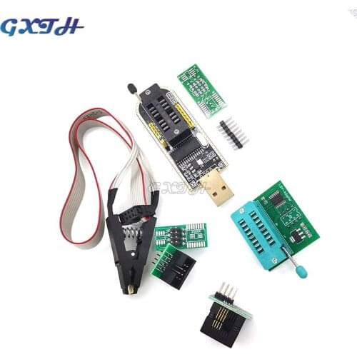 CH341A Series EEPROM Flash BIOS USB Programmer Module + SOIC8 SOP8 Test Clip + 1.8V adapter + SOIC8 adapter DIY KIT