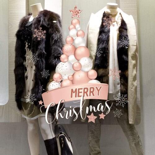 CRNT0104 window sticker Christmas 100% decoration for window shopping stores, without glue, repositionable and reusable at will