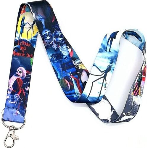 New 1 pcs cartoon Nightmare Before Christmas Key Chains Neck Strap Keys Camera ID Card Lanyard K10