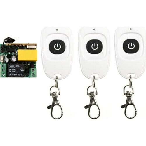 New black -white color remote control AC 220V 1CH 10A Wireless Remote Control Switch System 3 remote control+1 receiver new