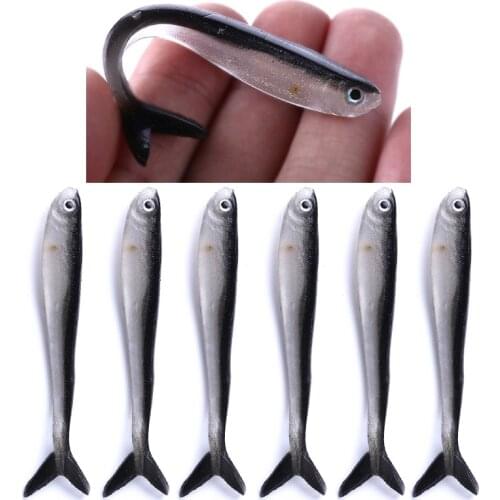 2019NEW 10pcs 80mm 2.2g Soft Silicone Fishing Lure Minnow Saltwater Freshwater Worms Wobblers Artificial Bait Bass Tackle Jigs